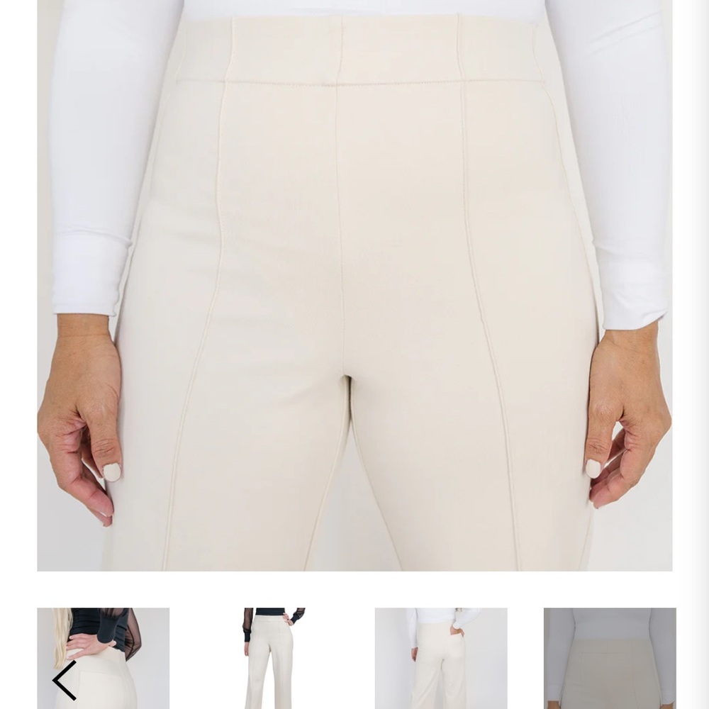 Thalian Cream High-Waisted Dress Pant